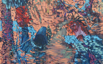 Mark Krause - Palmenwandeln 2015 Öl auf Leinwand 175 x 148 cm